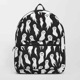 Ghosts Backpack | Graphicdesign, Vector, Black and White, Trick Or Treat, Ghost, Scary, Ghoul, Halloween, Boo, Pattern 