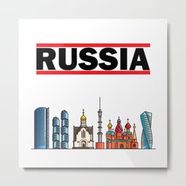 Russia Beautiful City Moscow Vintage Skyline Metal Print | Christmas, Moscowmule, Flag, Gift, Mockba, Sweater, Russiacities, Iloverussia, Retro, Graphicdesign 