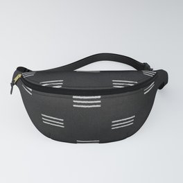 HAND DRAWN TRIPLE LINES WHITE ON BLACK Fanny Pack