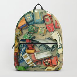 Traffic Jam Backpack | Rainbow, Photo, Green, Toys, Vehicles, Red, Retro, Cassia Beck, Vintage, Yellow 