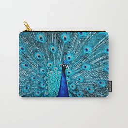 Peacock  Blue 11 Carry-All Pouch | Decorativ, Laura, Bird, Photo, Digital Manipulation, Fauna, Color, Colors, Mixed Media, Animal 