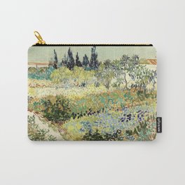 Vincent Van Gogh : Garden at Arles Carry-All Pouch | Digital, Pop Art, Nature, Love, Romantic, Elegant, Sophisticated, Landscape, Impressionism, Vangoghframedart 