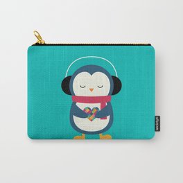 Take My Heart Carry-All Pouch | Illustration, Cute, Colors, Love, Geometric, Curated, Heart, Happiness, Children, Penguin 