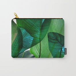 Palm leaf jungle Bali banana palm frond greens Carry-All Pouch | Fresh, Tropical, Leaves, Modern, Abstract, Green, Palmleaf, Lushforest, Beachdecor, Bananapalmleaf 