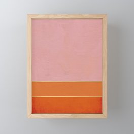 Orange, Pink And Gold Abstract Painting Framed Mini Art Print