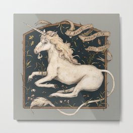 I Dwell in Possibility Metal Print | Unicorns, Illustration, Nature, Graphite, Unicorn, Magic, Medieval, Digital, Drawing, Magical 