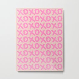 XOXO Print Peach And Pink Hugs And Kisses Minimalistic Wall Art XOXO Pattern Preppy Modern Decor Metal Print | Love, Hug, Modern, Xoxoprint, Kiss, Pattern, Hugsandkisses, Streetart, Kisses, Graffiti 