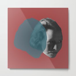 Edna St. Vincent Millay Portrait - red and blue Metal Print | American, Read, Feminist, Poetry, Fatalinterview, Reading, Author, Graphicdesign, Secondapril, Poet 