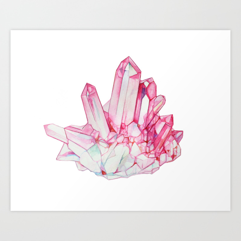 Rose Quartz Crystal Art Print By Ashereast Society6