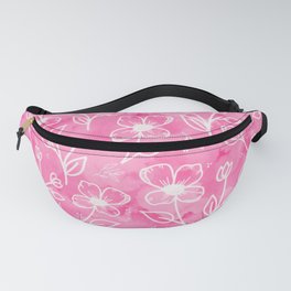 11 Small Flowers on Pink Watercolor Fanny Pack