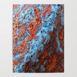 Sky Blue and Rusty Red  Poster