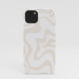 Liquid Swirl Abstract Pattern in Pale Beige and White iPhone Case | Beige, Light, Kierkegaard Design, Painting, Pale, Cream, White, Pattern, Neutral, Modern 