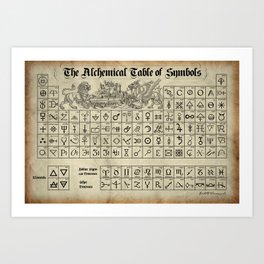 The Alchemical Table of Symbols Art Print