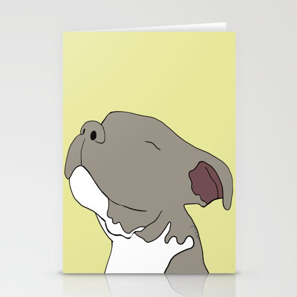 Sunny The Pitbull Puppy Stationery Cards | Drawing, Digital, Pitbull, Pit-bull, Puppy, Dog, Cute, Adorable, Sweet-puppy, Grey-and-white