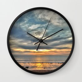 Sunset on the Llyn Peninsula Wall Clock | Sun, Bay, Horizon, Sunset, Seascape, Sky, Coastalpath, Coastal, Wales, Coast 