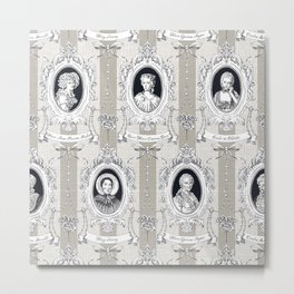 Science Women Toile de Jouy Metal Print | People, Collage, Pattern, Vintage 