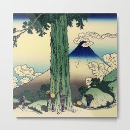 Hokusai -36 views of the Fuji 16 Mishima pass in Kai province Metal Print | Hokusai, Tree, Yamanashi, Fujisan, Drawing, Nippon, Edo, Japonisme, Ukiyo E, Fuji 
