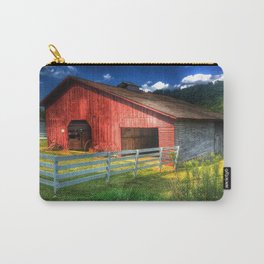 Barn in Valle Crucis, NC Carry-All Pouch | White, Fence, Northcarolina, Photo, Vallecrucis, Color, Digital, Red, Barn 