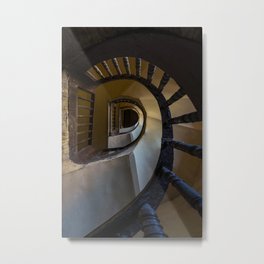 Pretty spiral wooden staircase Metal Print | Floors, Shape, Steps, Handrail, Empty, Geometric, Staircase, Mood, Spiral, Stairway 