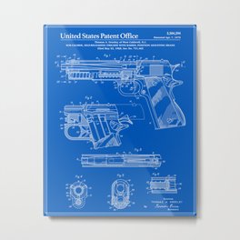 Colt 1911 Handgun Patent - Blueprint Metal Print | Graphicdesign, Coltpatent, Geekart, Patent, Gun, Handgunpatent, Invention, Gunpatent, Patentprint, Homedecor 