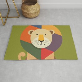 Lion Rug | Kids, Cute, Wildlife, Nature, Lion, Abstract, Africa, Drawing, Illustration, Whimsical 