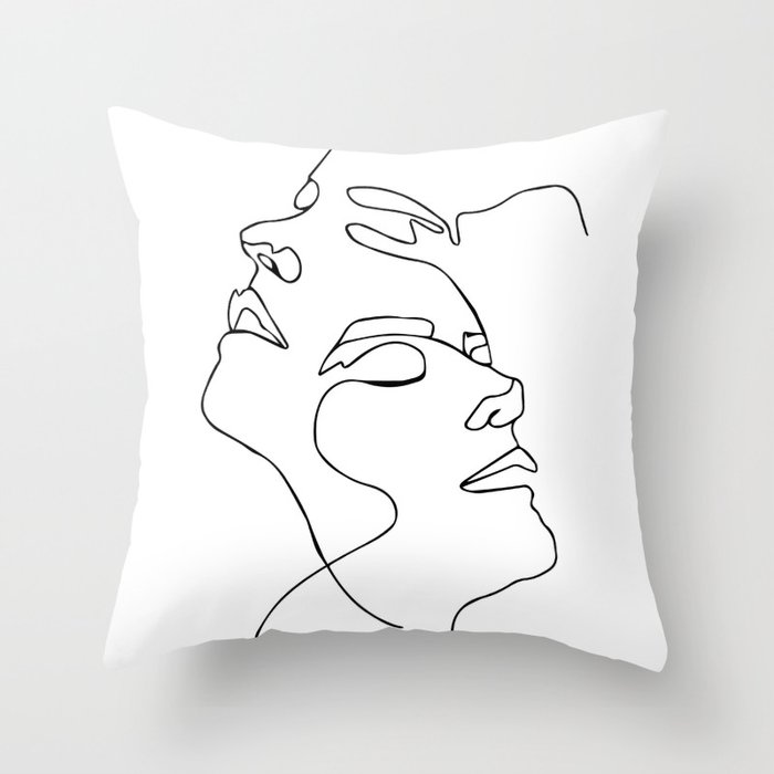 Double Face One Line Poster Abstract Art Abstract Poster Modern Art Scandinavian Art Home Dec Throw Pillow By Ateliercartouche Society6