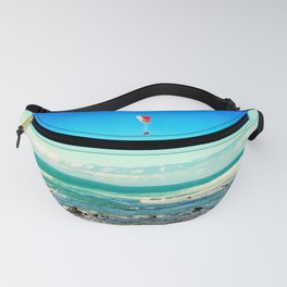 Paragliding Over Ocean Waves at the Beach by Beach House Decor Fanny Pack