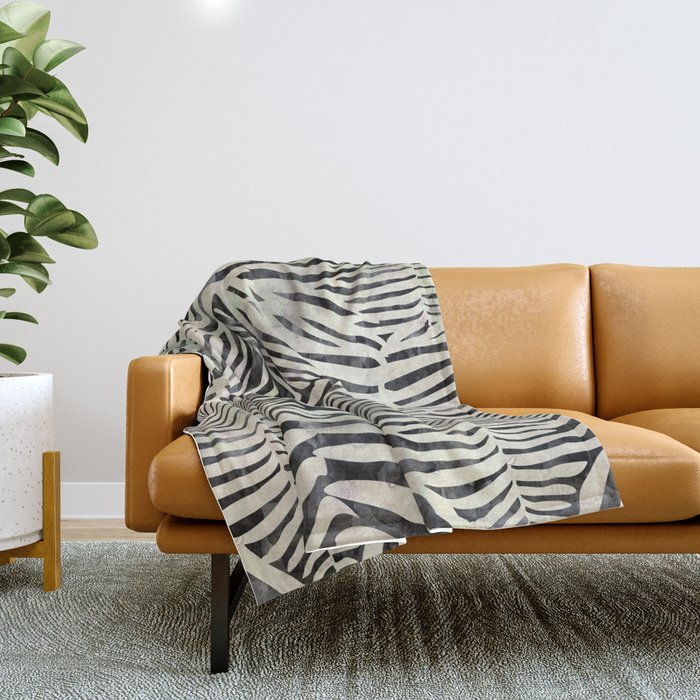 Zebra Print Throw Blanket by Aloke Design Society6