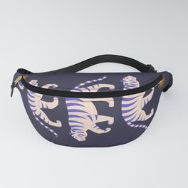 Mid Century Magic Minimalist Modern Trendy Contemporary Mythical Tiger Other Dimensions Sun Moon Zodiac Symbol Navy Night Tones Fanny Pack