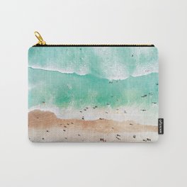 Beach Mood Carry-All Pouch | Ocean, Swim, Drone, Surf, Summer, Aerial, Aqua, Digital, Underwater, Color 