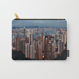 Rainbow Skyline Carry-All Pouch | Explore, Skyline, Water, Color, Victoriaharbour, Nightphotography, Asia, Hongkong, Adventure, Photo 