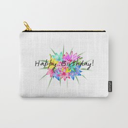 Happy birthday celebration, beautiful illustration gift Carry-All Pouch | Greeting, Wife, Digital, Flowers, Children, Birthdaygift, Sister, Present, Colourful, Gift 