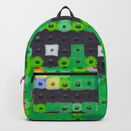 Perler bead monster Backpack | Digitalmonster, Teeth, Limegreen, Greenmonster, Alien, Bigteeth, Collage, Pixels, Monster, Unibrow 
