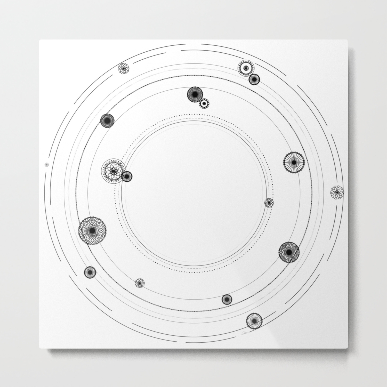 Abstract Geometric Circles Universe And Solar System Art Metal