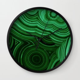 GREEN MALACHITE STONE PATTERN Wall Clock | Color, Malachite, Patterns, Film, Other, Hdr, Digital, Macro, Photo, Green 