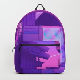 Midnight Matsuri Backpack | Pink, Japan, Neon, Surudenise, Curated, Cat, Osaka, Drawing, Night, Vibe 