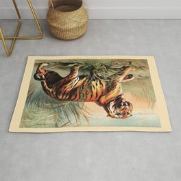 Vintage Bengal Tiger Rug | Wildlife, Zoologicalsketch, Graphicdesign, Taxonomy, Animal, Tiger, Bengaltiger, Feline, Zoology, Bigcat 