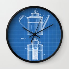 Coffee Patent - Coffee Shop Art - Blueprint Wall Clock | Patent, Graphicdesign, Coffeeshop, Coffeepercolator, Coffeebeans, Blueprint, Dormroom, Frenchpress, Coffee, Barista 