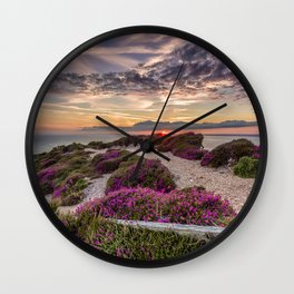Headon Hill Sunset Isle Of Wight Wall Clock | Coastalpath, Purpleheather, Callunavulgaris, Photo, Headonhill, Gorseandheather, Wightsunset, Isleofwight, Headonwarren, Westwight 
