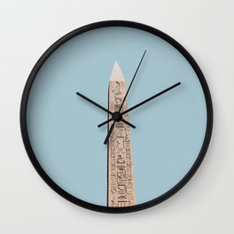 karnak / egypt Wall Clock | Blue, Nature, Vector, Travel, Landscape, Color, Drawing, Wanderlust, Adventure, Illustration 