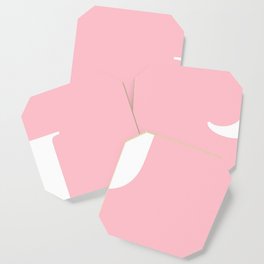 J MONOGRAM (WHITE & PINK) Coaster
