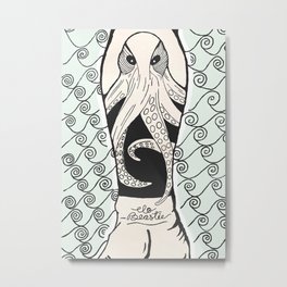 Elo Beastie Metal Print | Sea, Green, Mint, Arm, Octopus, Monster, Ocean, Ink, Graphicdesign, Tattoo 