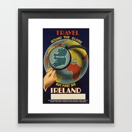 Travel Round the Globe, First See Ireland - Vintage Travel Poster Gerahmter Kunstdruck