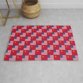 Mix of flag :  Usa and USSR Rug | Spangled, Slav, Usa, Graphicdesign, Starsandstrips, Ussr, Ruble, America, Russia, Moscow 