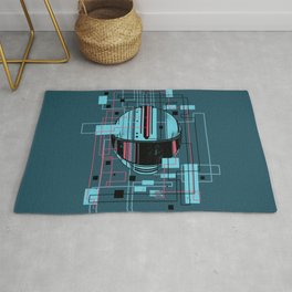 Reticent. Rug | Curated, Abstract, Sci-Fi, Illustration 