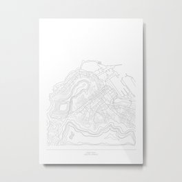 Steet Map - Cape Town, South Africa Metal Print | Map, Minimalist, Clean, Simple, Digital, Streetmaps, Design, Maps, Drawing, Illustration 