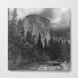 Yosemite National Park, El Capitan, Black and White Photography, Outdoors, Landscape, National Parks Metal Print | Black And White, Photo, Print, Exploring, Outdoors, Elcapitan, Hiking, Yosemiteprint, Trees, Greatoutdoors 