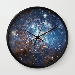 Merkaba in Flower of Life Wall Clock | Merkaba, Sacredgeometry, Spiritual, Space, Activation, Healer, Reiki, Merkabah, Kabbalah, Nebulae 