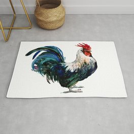 Rooster Decor, Beautiful Rooster French country style design artwork, kitchen Rug | Watercolorbirds, Cagefree, Farmergift, Watercolor, Farmanimal, Birds, Chicken, Roosterart, Roosters, Farmanimals 