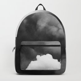 Smoke Over Yasur Backpack | Black And White, Film, Modern, Clouds, Steam, Pacific, Vanuatu, Volcano, Travel, Simple 